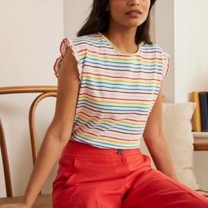 Boden Multicolor Striped Short Sleeve Tee